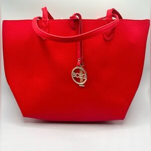 BCBG Red and Off-White Tote Bag Vegan Leather NWT Sealed